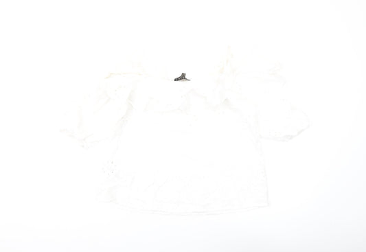 Womens UK Size 14 Lipsy White Off the Shoulder Blouse