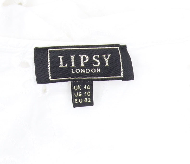 Womens UK Size 14 Lipsy White Off the Shoulder Blouse