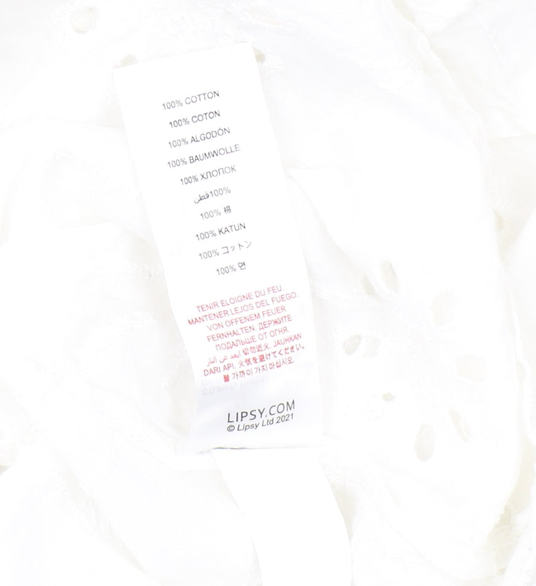 Womens UK Size 14 Lipsy White Off the Shoulder Blouse