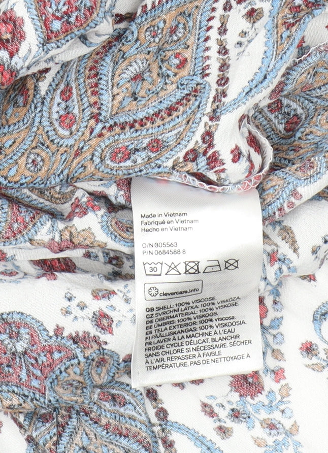 Womens UK Size 6 H&M Multicoloured Tunic Blouse