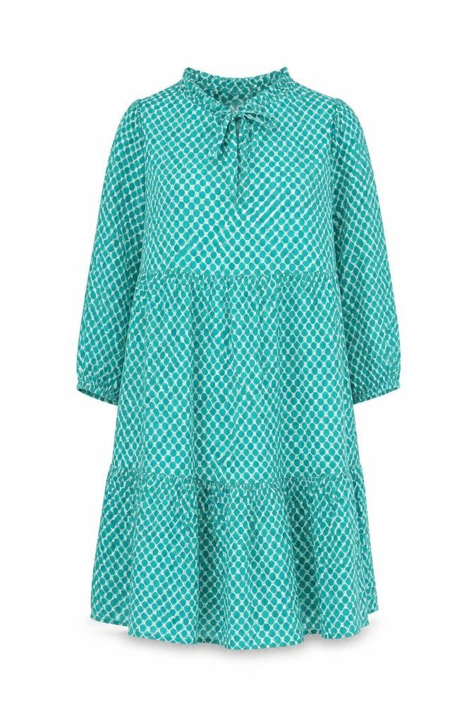 Cream Women's Green Geometric Midi Dress