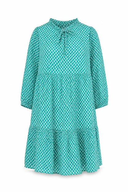 Cream Women's Green Geometric Midi Dress