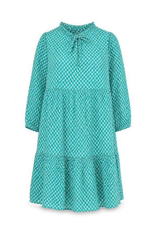 Cream Women's Green Geometric Midi Dress