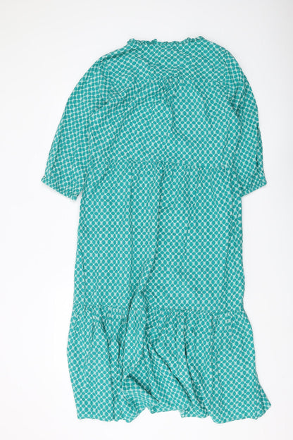Cream Women's Green Geometric Midi Dress