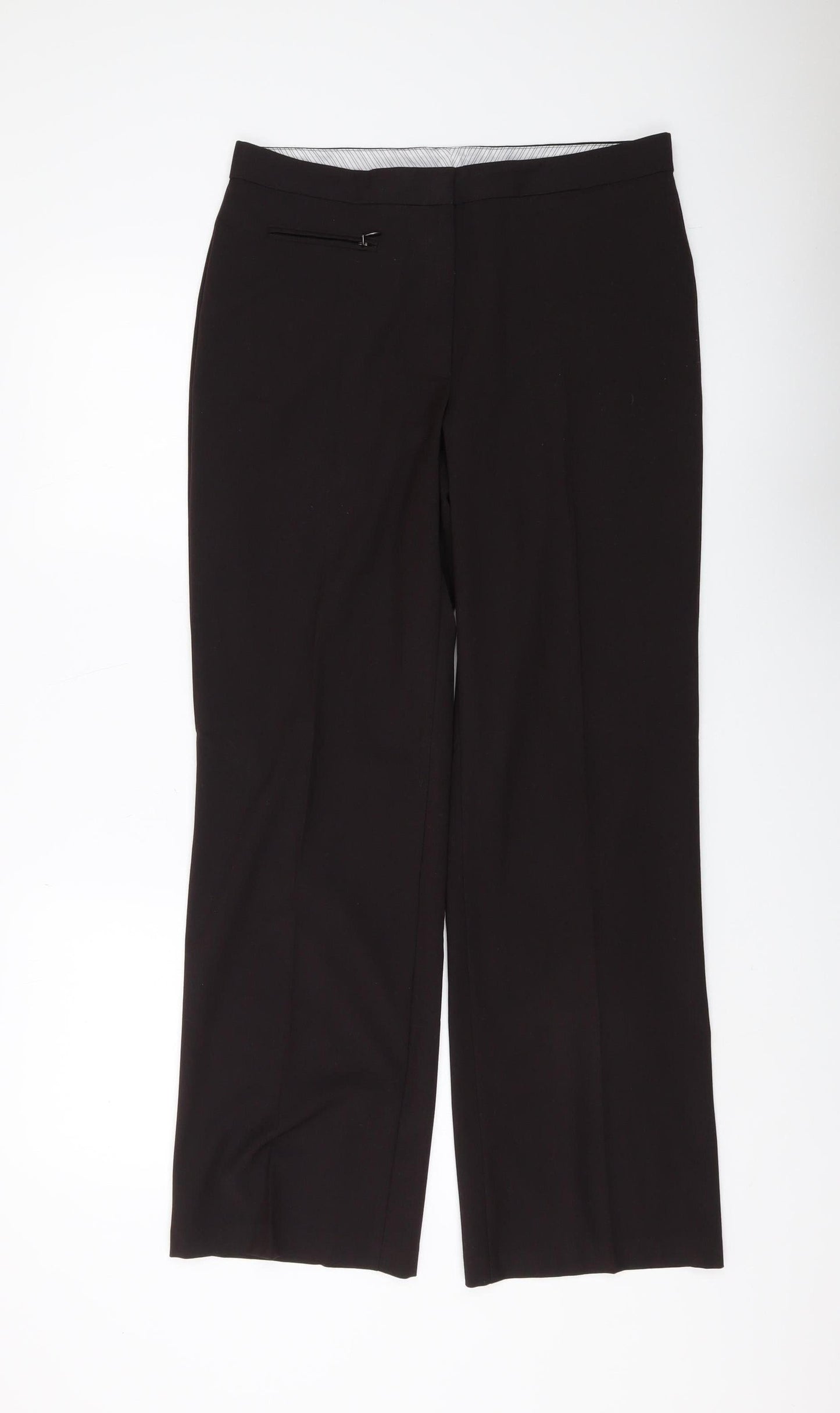 Womens UK Size 12 Marks and Spencer Regular Fit Dress Pants Black Trousers