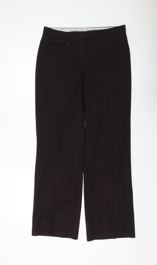Womens UK Size 12 Marks and Spencer Regular Fit Dress Pants Black Trousers
