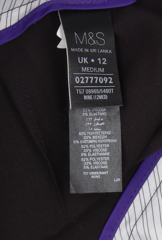 Womens UK Size 12 Marks and Spencer Regular Fit Dress Pants Black Trousers