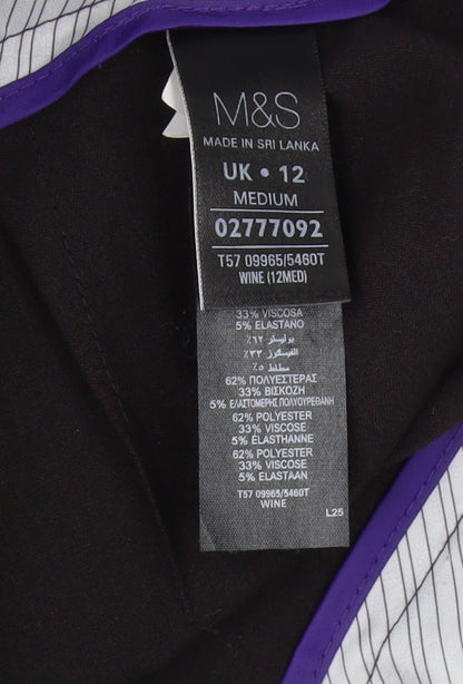 Womens UK Size 12 Marks and Spencer Regular Fit Dress Pants Black Trousers