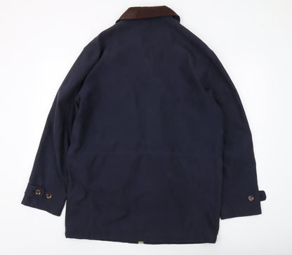 AWARD Men's Blue Coat, Size S, Button Closure