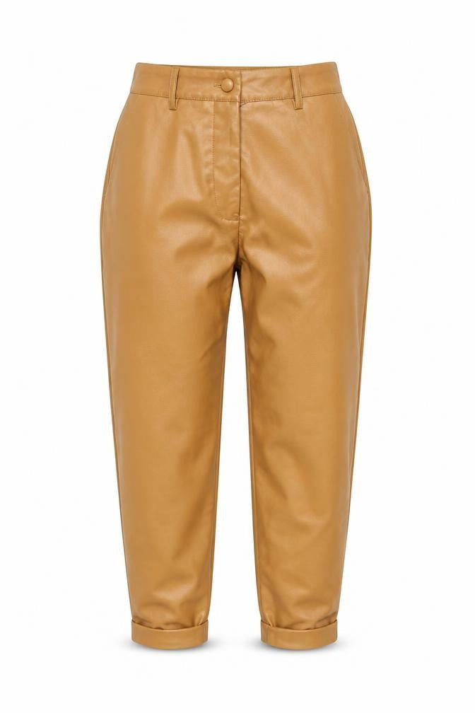 Petitess UK Size 4 Missguided Regular Fit High Brown Trousers