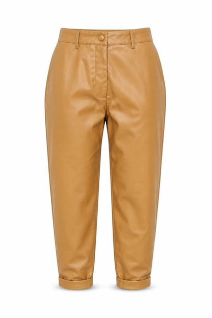 Petitess UK Size 4 Missguided Regular Fit High Brown Trousers