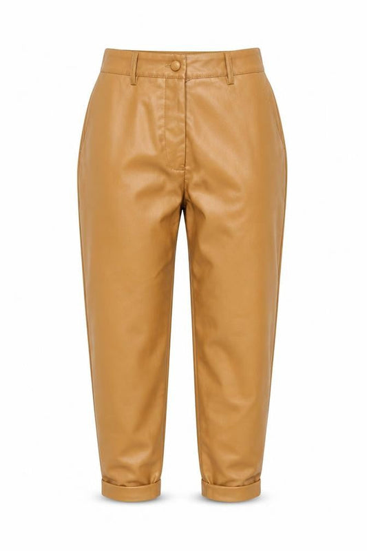 Petitess UK Size 4 Missguided Regular Fit High Brown Trousers