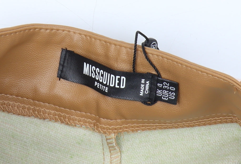 Missguided Petite Brown High Waist Trousers Size 4