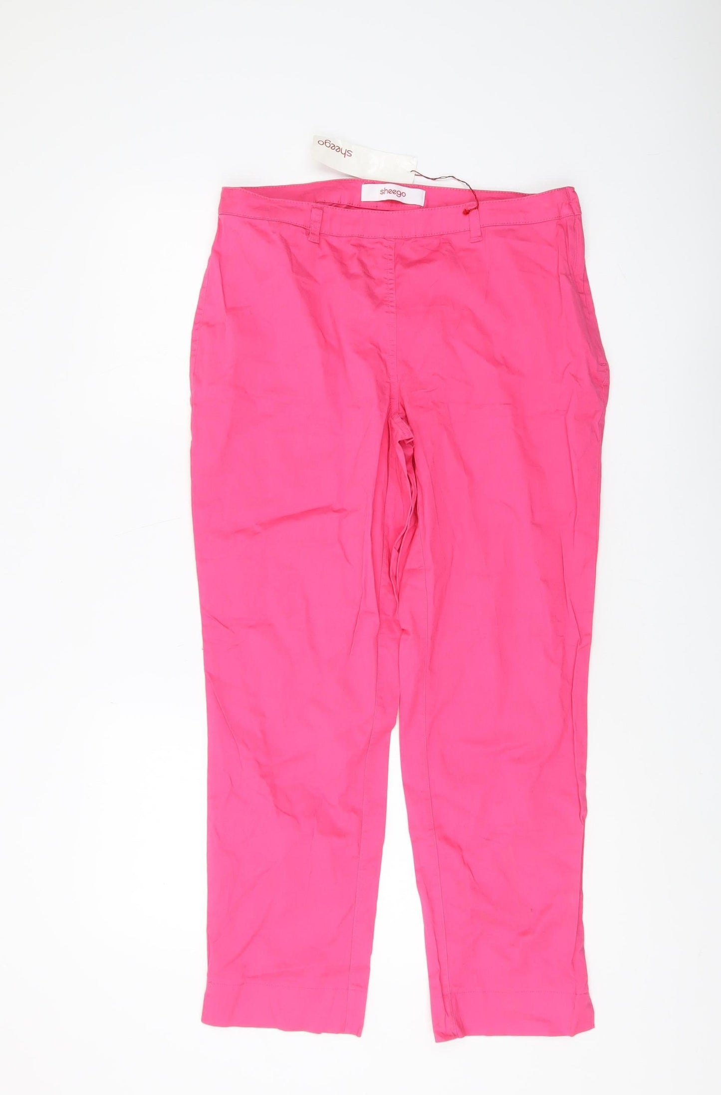 Sheego Pink Women's Trousers, Size 14, Cotton Blend, New