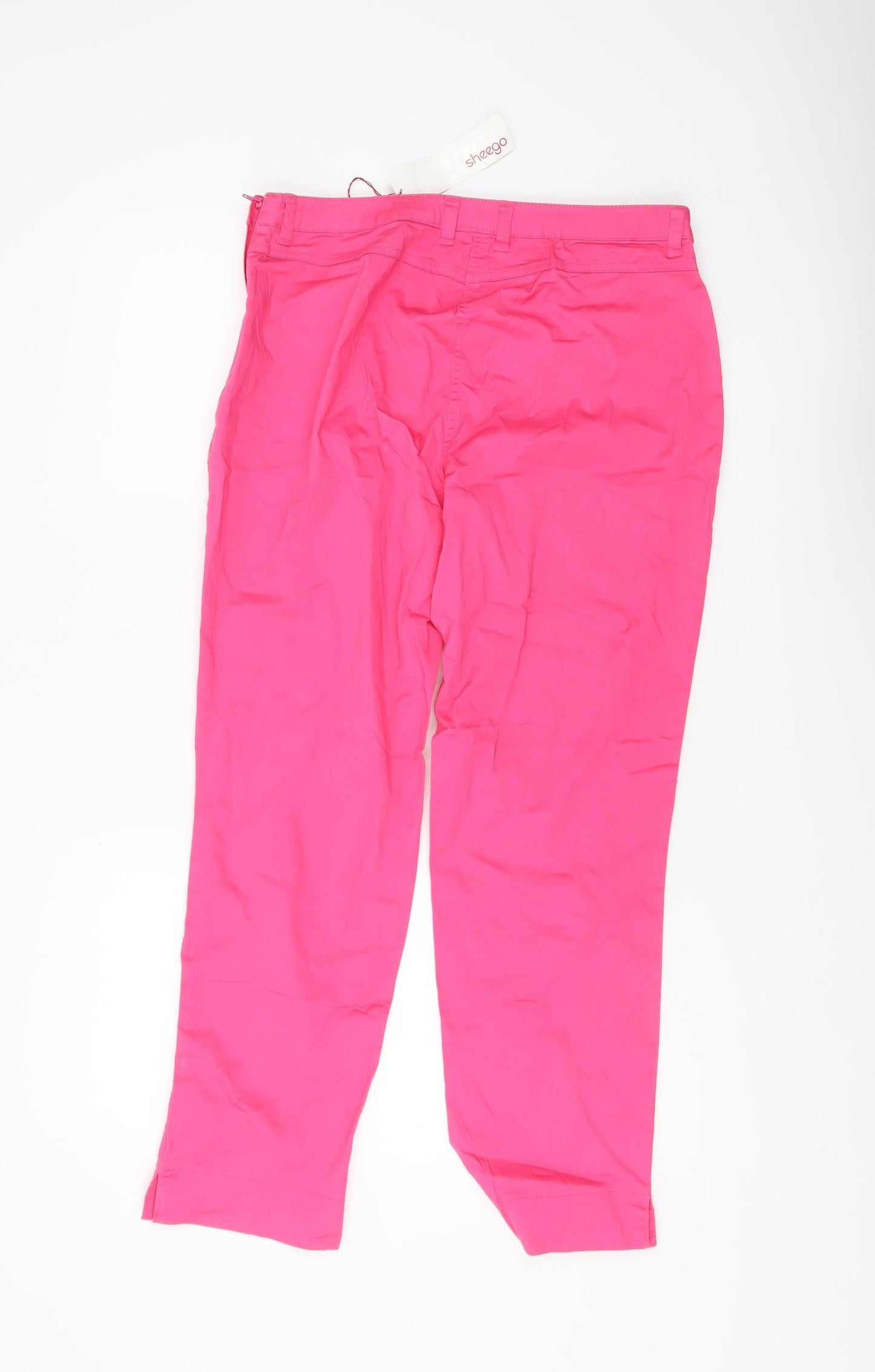 Sheego Pink Women's Trousers, Size 14, Cotton Blend, New