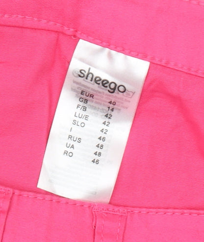 Sheego Pink Women's Trousers, Size 14, Cotton Blend, New
