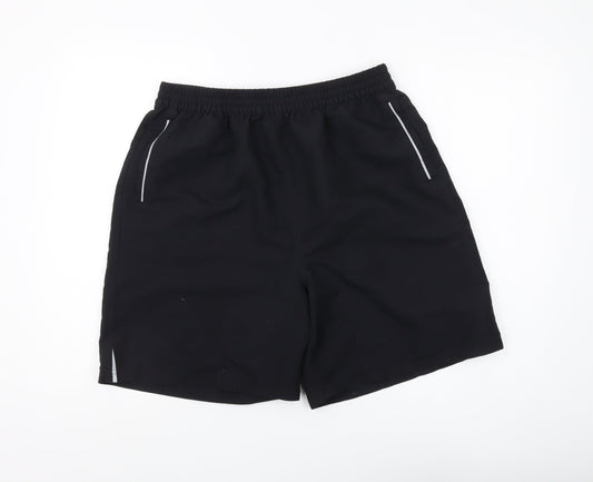 Additional front view of Aptus Men's Black Swim Shorts -, size M, Quick Dry