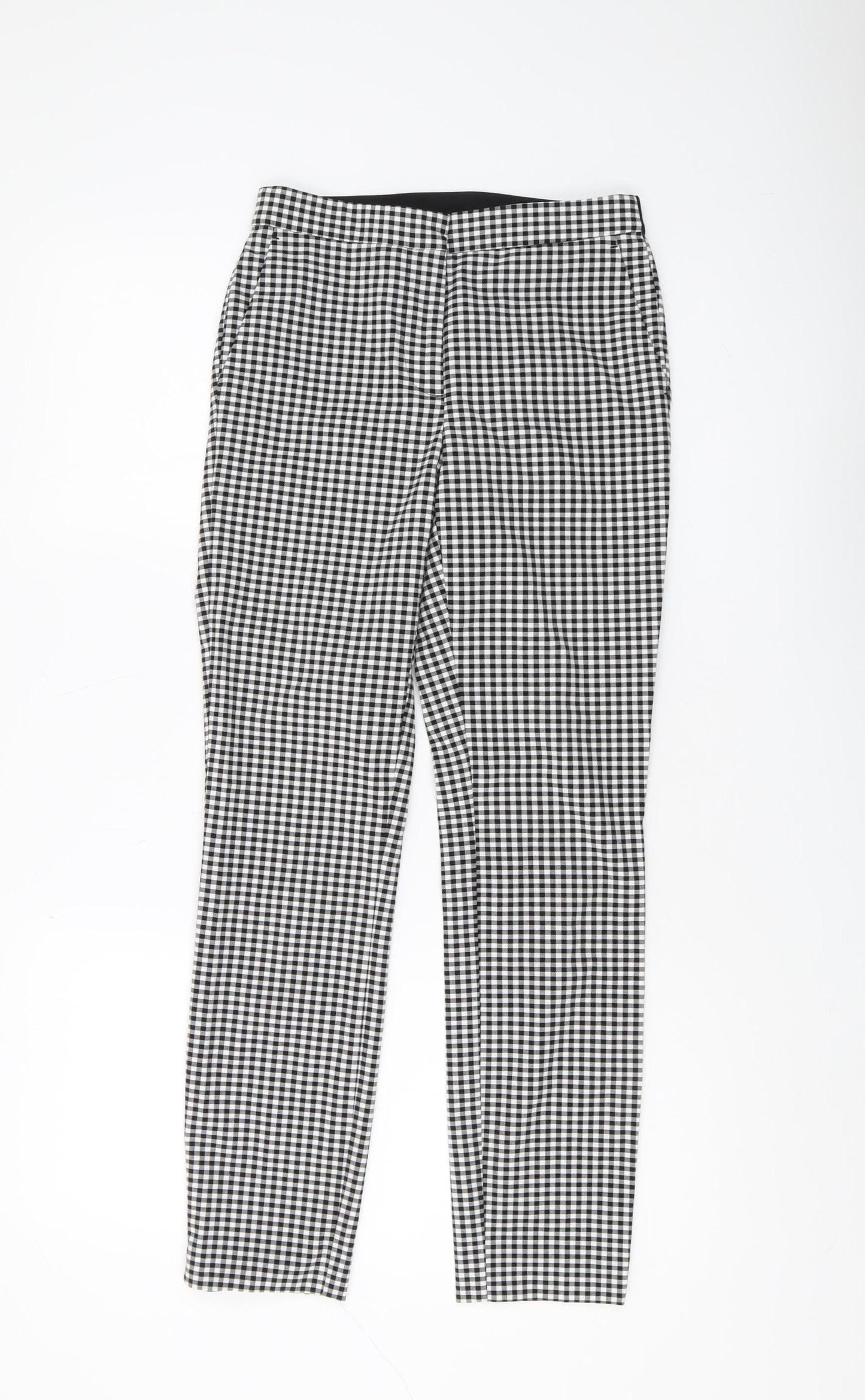 Womens UK Size 2XS Zara Slim Fit Straight Black Trousers