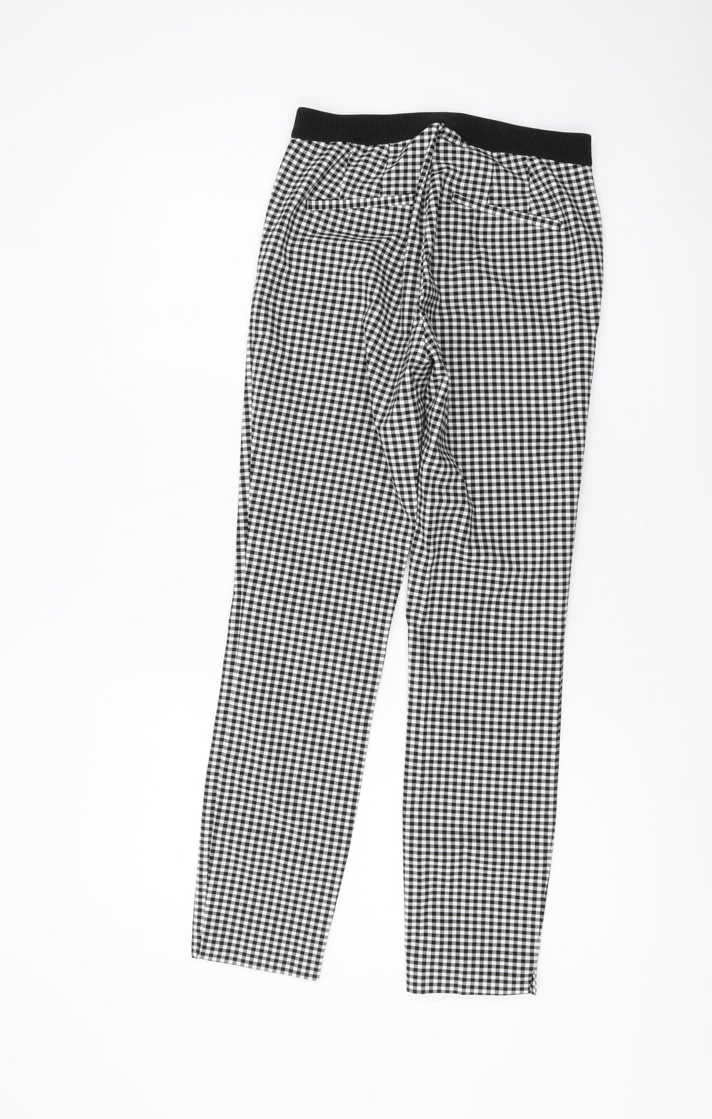 Womens UK Size 2XS Zara Slim Fit Straight Black Trousers
