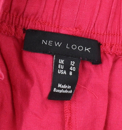 New Look Women's Pink Linen Blend Relaxed Shorts