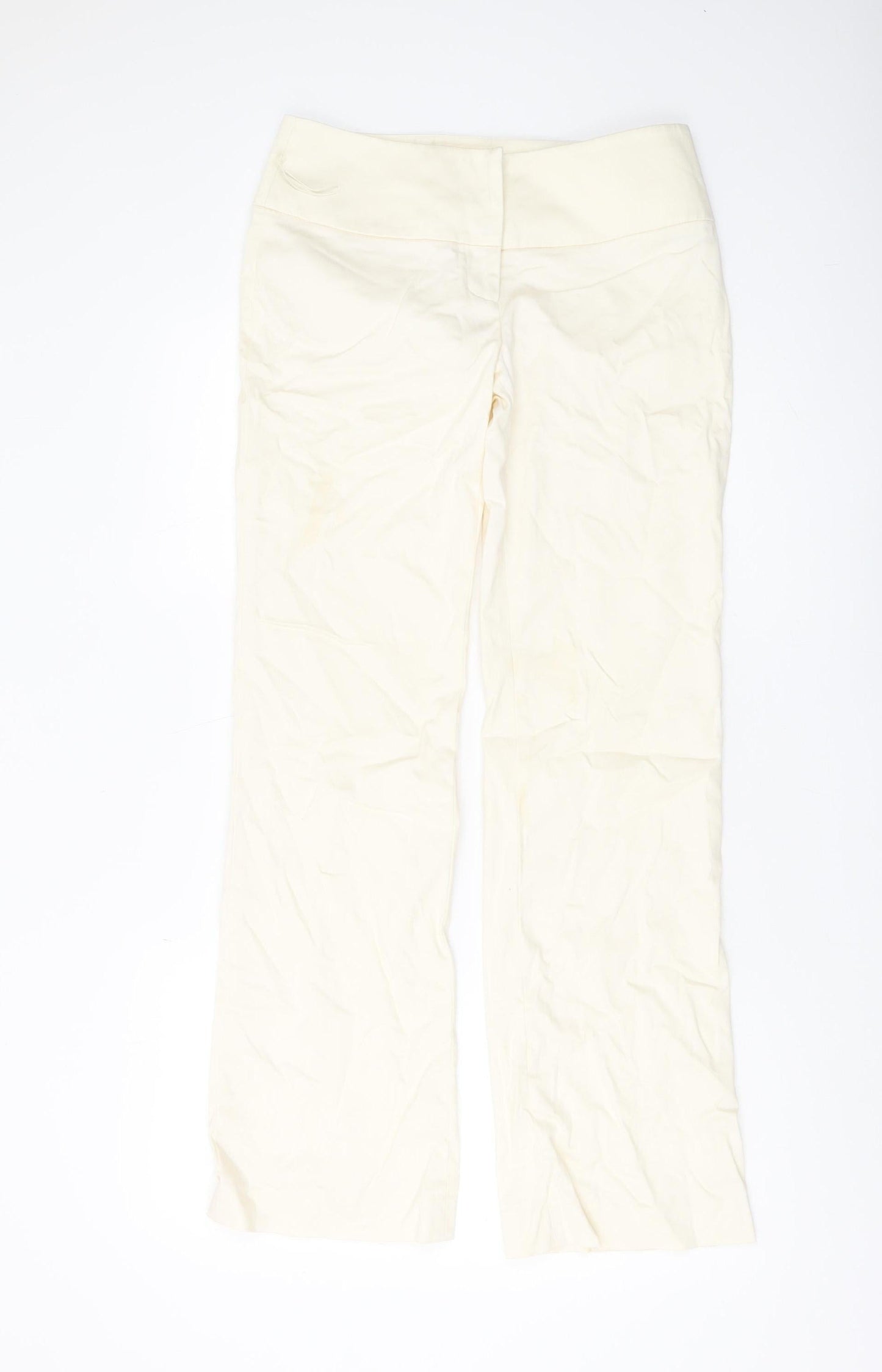Womens UK Size 10 Warehouse Regular Fit  Ivory Trousers