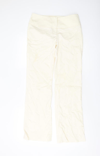 Womens UK Size 10 Warehouse Regular Fit  Ivory Trousers