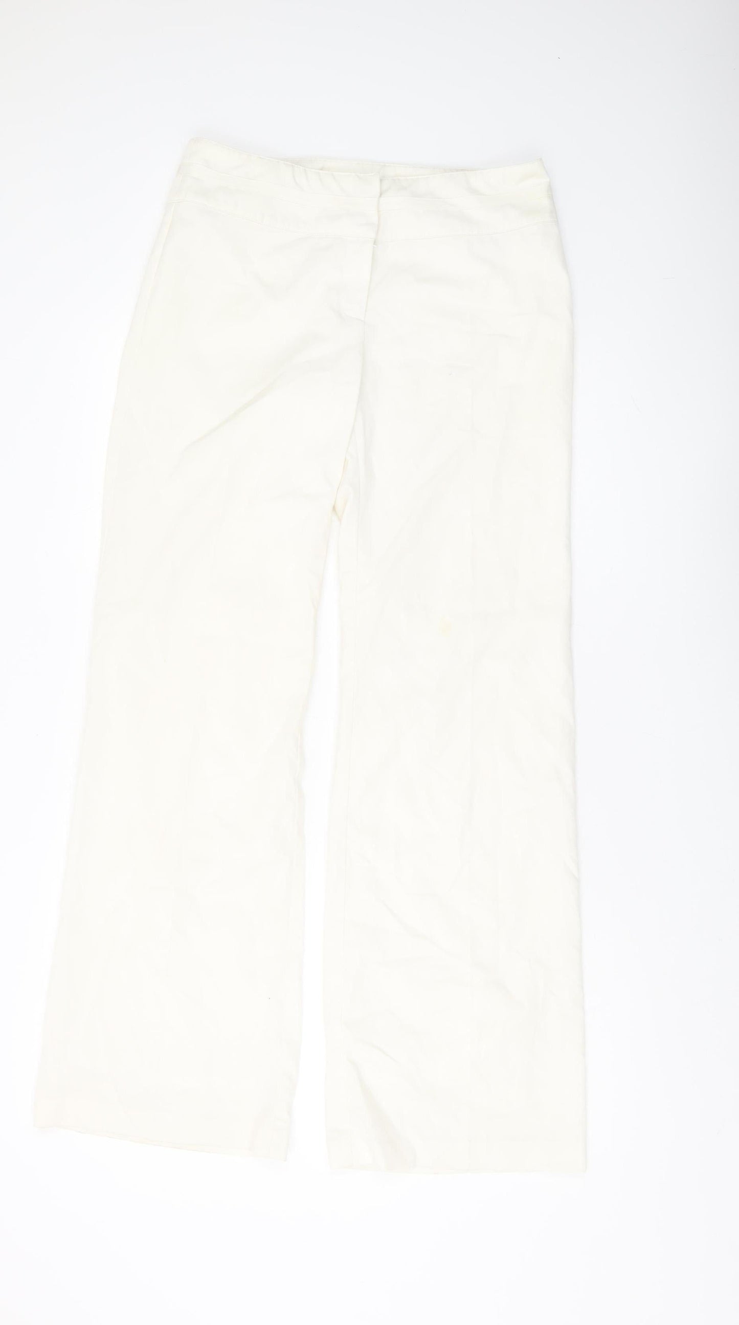 Womens UK Size 10 Warehouse Regular Fit  Ivory Trousers