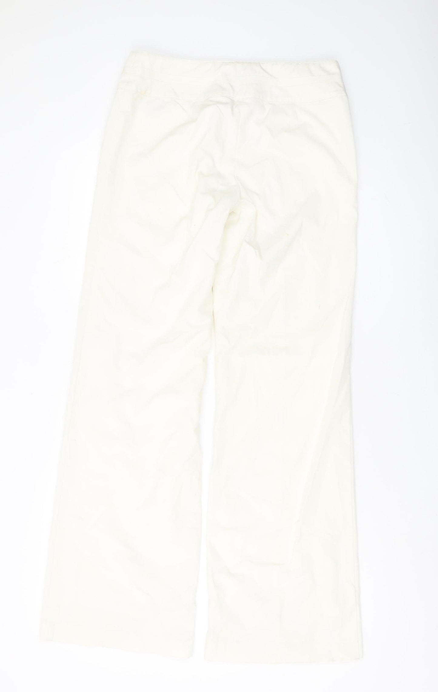 Womens UK Size 10 Warehouse Regular Fit  Ivory Trousers