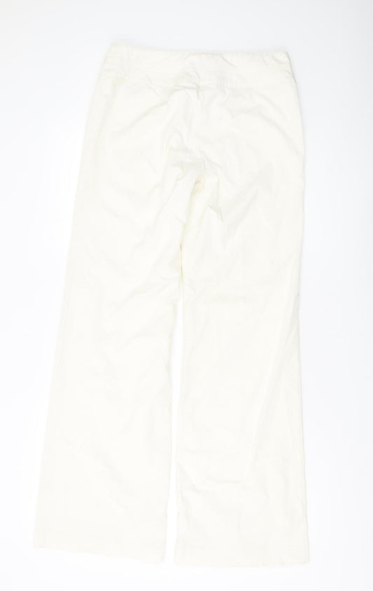 Womens UK Size 10 Warehouse Regular Fit  Ivory Trousers