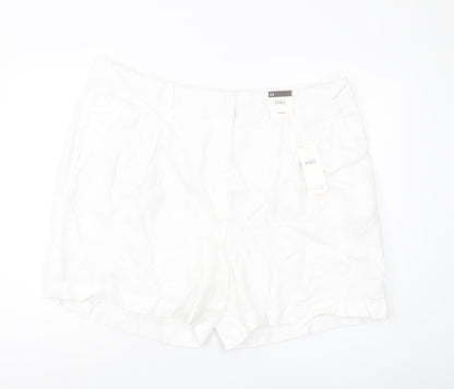 Marks and Spencer Women’s White Linen Chino Shorts Size 24