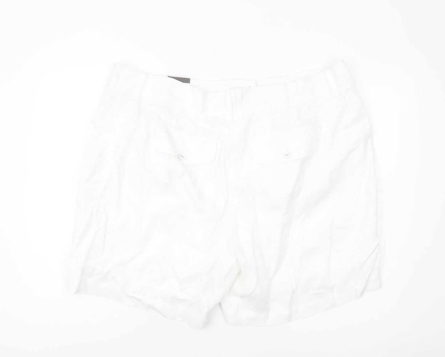Marks and Spencer Women’s White Linen Chino Shorts Size 24