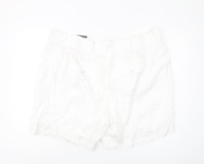 Marks and Spencer Women’s White Linen Chino Shorts Size 24
