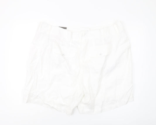 Marks and Spencer Women’s White Linen Chino Shorts Size 24