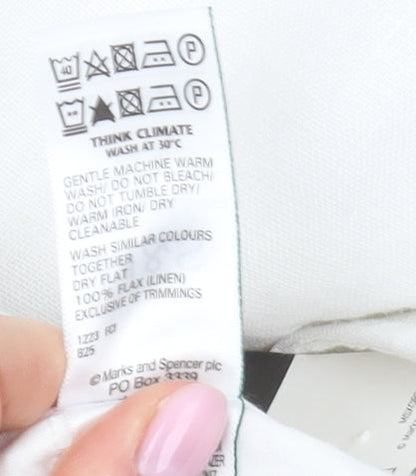 Marks and Spencer Women’s White Linen Chino Shorts Size 24