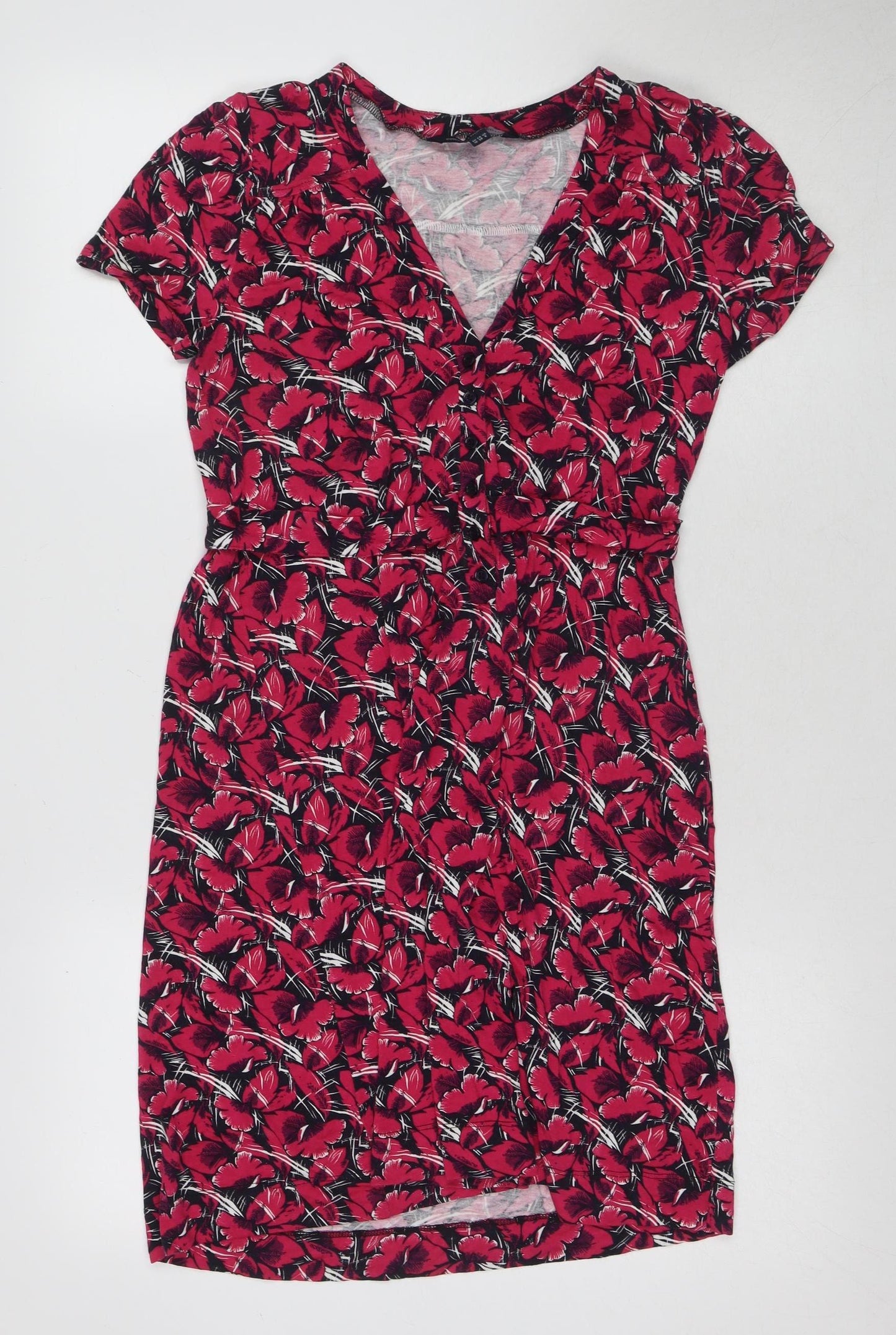 French Connection Women's Red Floral Dress Size 6