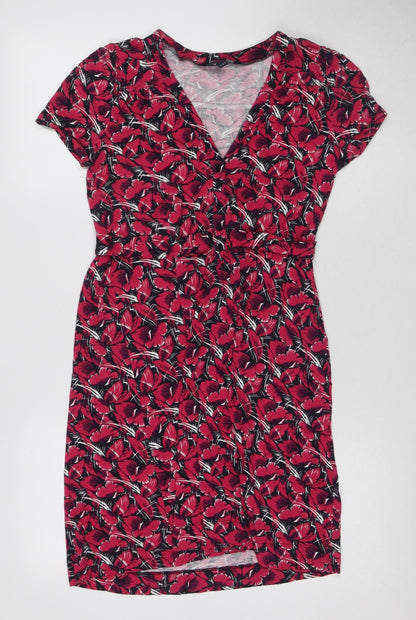 French Connection Women's Red Floral Dress Size 6