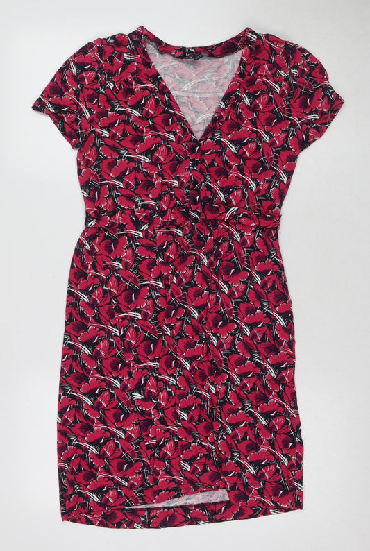 French Connection Women's Red Floral Dress Size 6