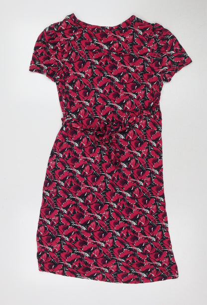 French Connection Women's Red Floral Dress Size 6