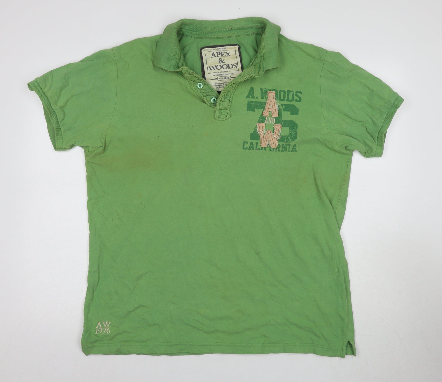 Apex & Woods Men's Green Polo Shirt 2XL Short Sleeve
