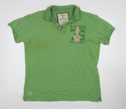 Apex & Woods Men's Green Polo Shirt 2XL Short Sleeve