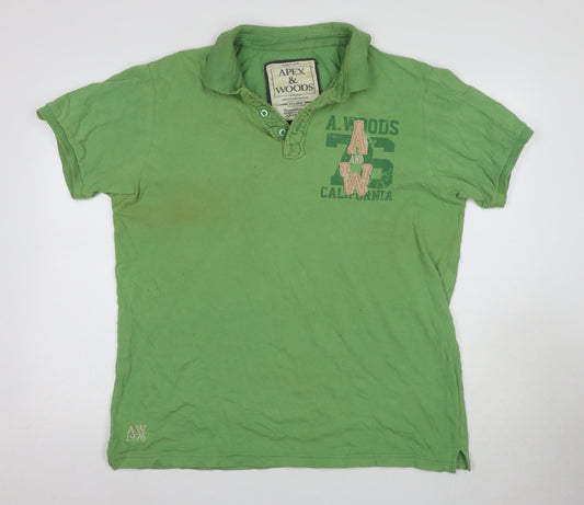 Apex & Woods Men's Green Polo Shirt 2XL Short Sleeve
