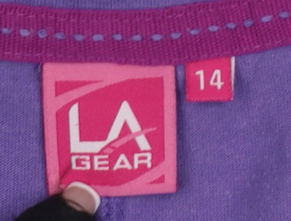Womens UK Size 14 LA Gear Purple Basic T-Shirt