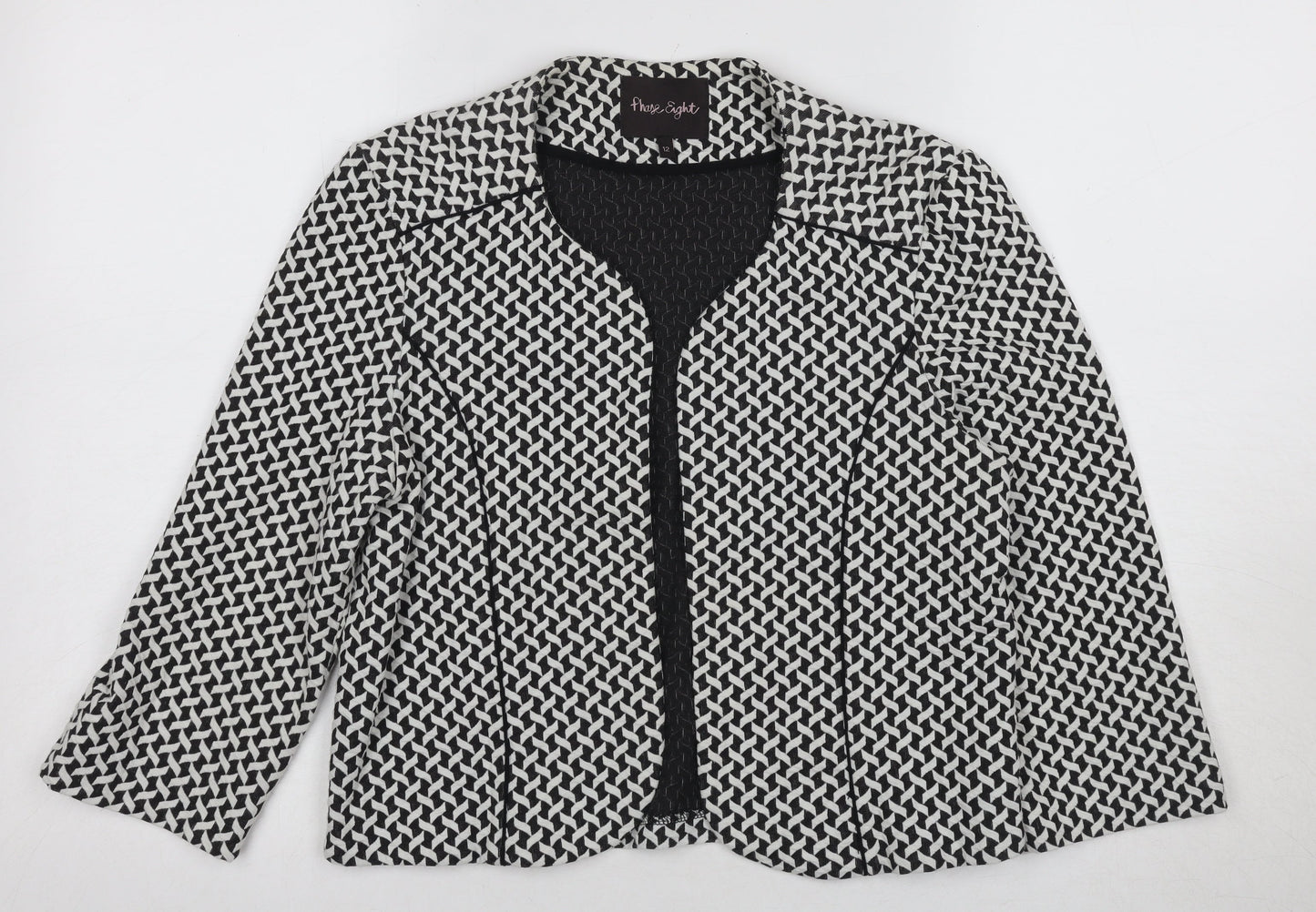 Phase Eight Women's Black Geometric Blazer Size 12