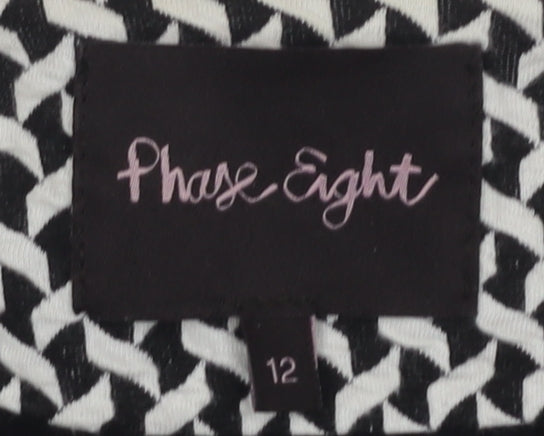 Phase Eight Women's Black Geometric Blazer Size 12