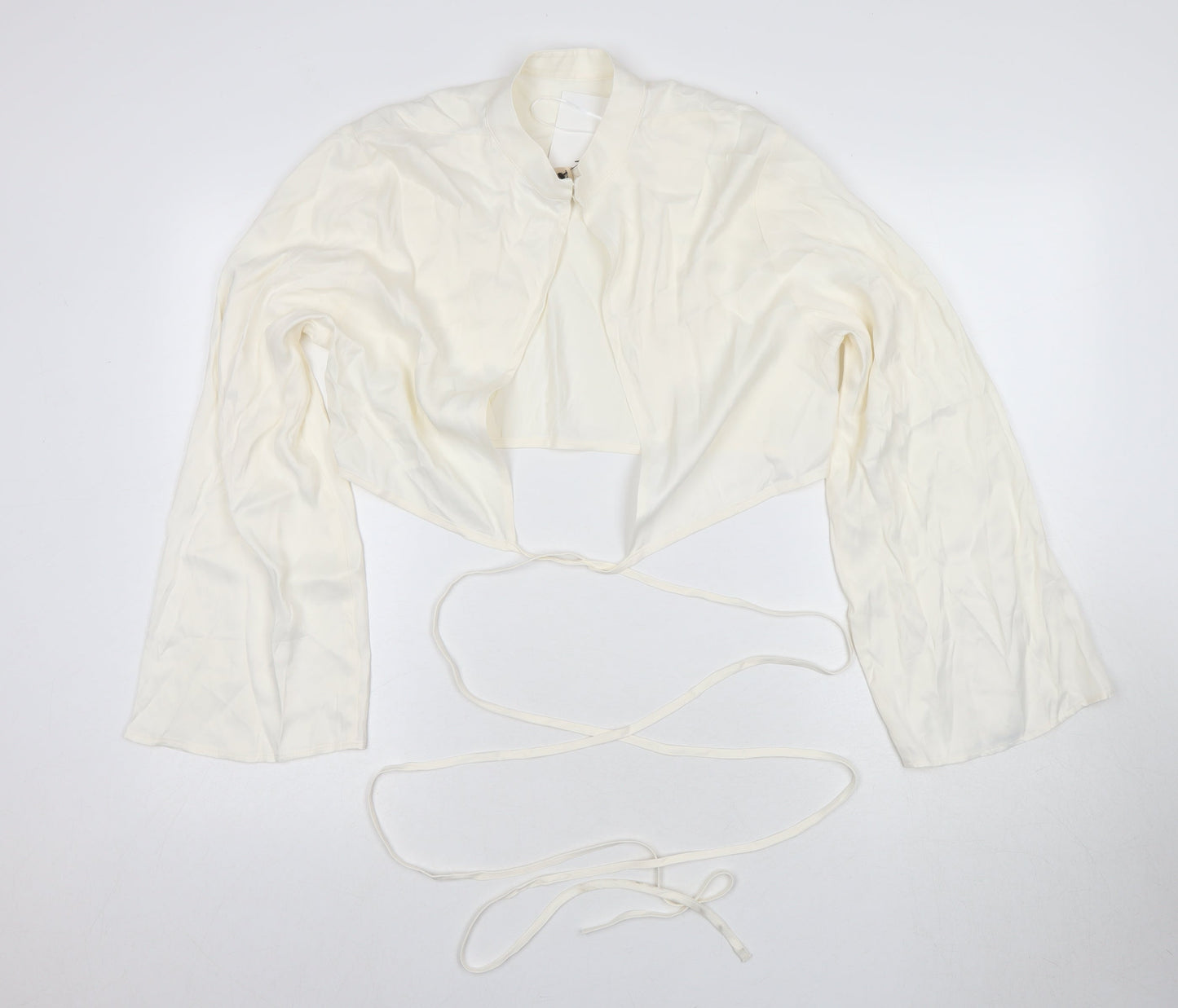 Womens UK Size L H&M Ivory Cropped Blouse
