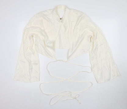 Womens UK Size L H&M Ivory Cropped Blouse