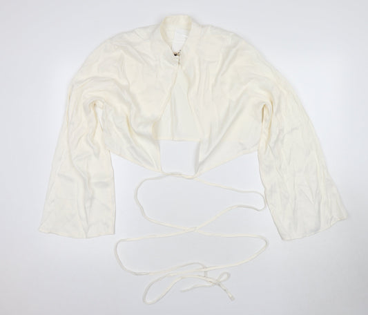 Womens UK Size L H&M Ivory Cropped Blouse