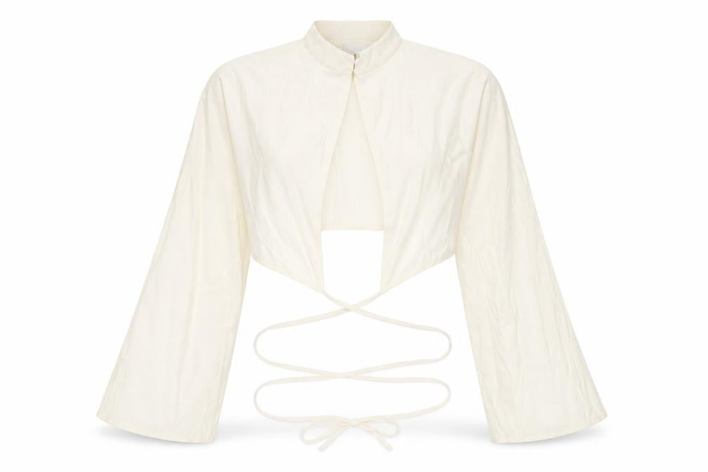Womens UK Size L H&M Ivory Cropped Blouse