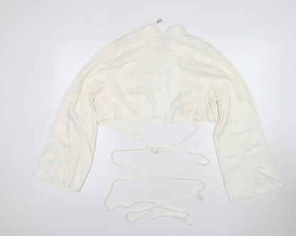 Womens UK Size L H&M Ivory Cropped Blouse