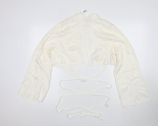 Womens UK Size L H&M Ivory Cropped Blouse